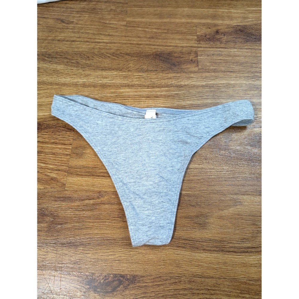 NWT Victorias Secret Size S Gray Thong Panties